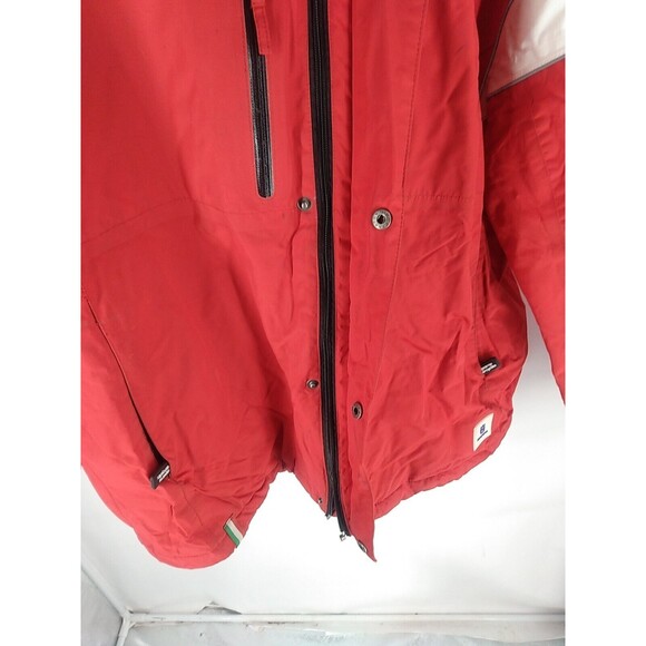 HUSQVARNA Men's Motorcycle Racing Team Jacket 2X Large Red White  Hooded Lined - Picture 9 of 10